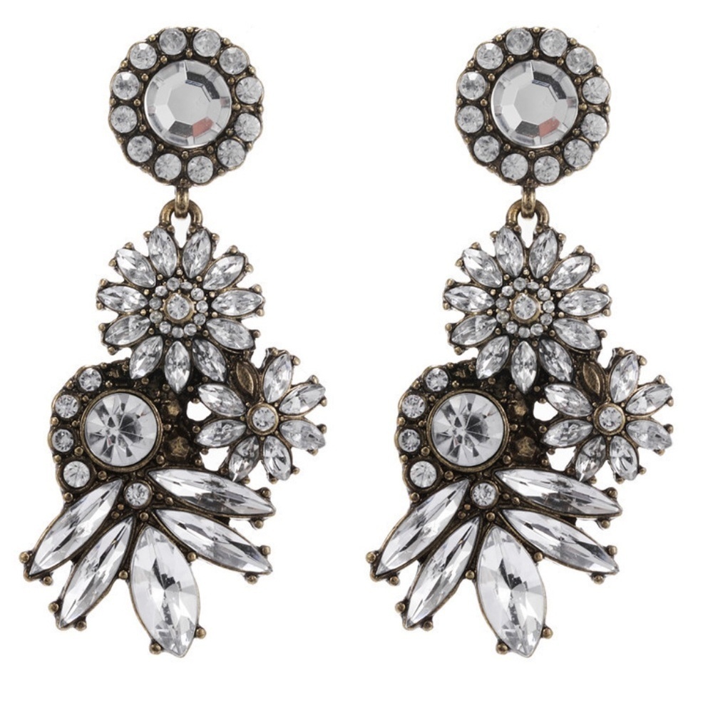 *JOLINE* Vintage Style Rhinestone Pendant Earrings